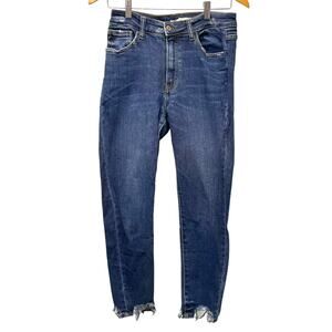 KanCan High Rise Ankle Skinny Jeans Shark Bite Hem Size 28